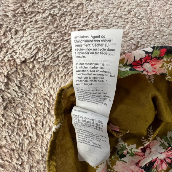 Madewell Olive Floral Ruffle Wrap Top - Picture 9 of 10